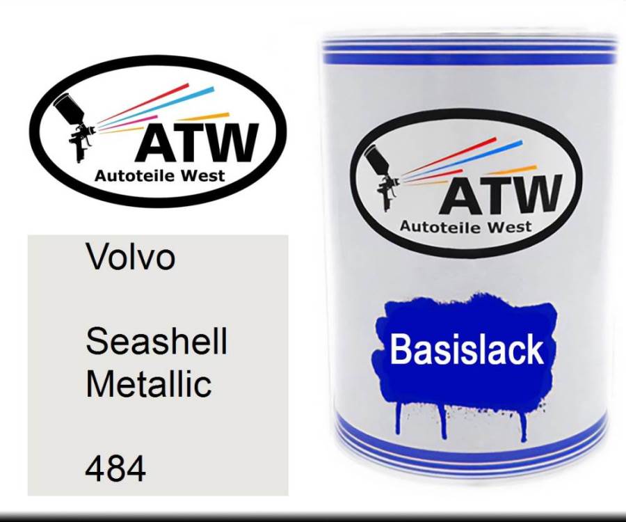 Volvo, Seashell Metallic, 484: 500ml Lackdose, von ATW Autoteile West.